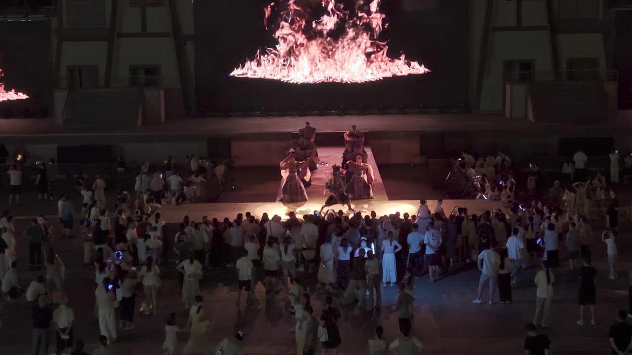 楚秦盛焰火秀实景剧航拍